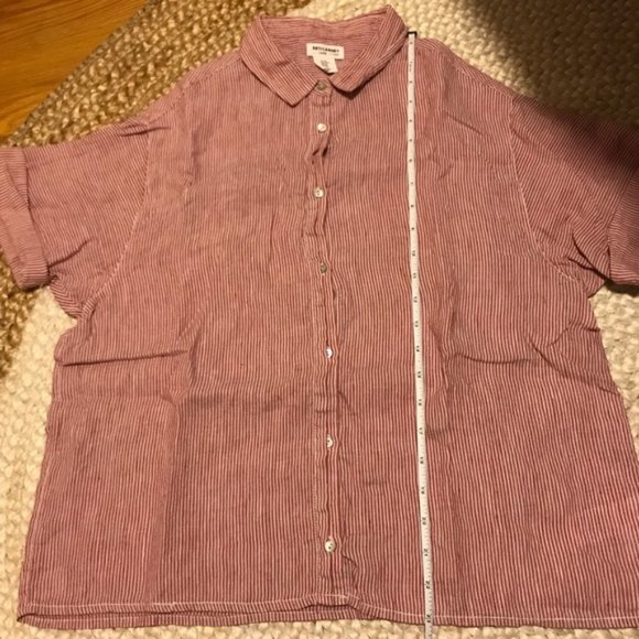 Linen Striped Button Down Top - Picture 6 of 6